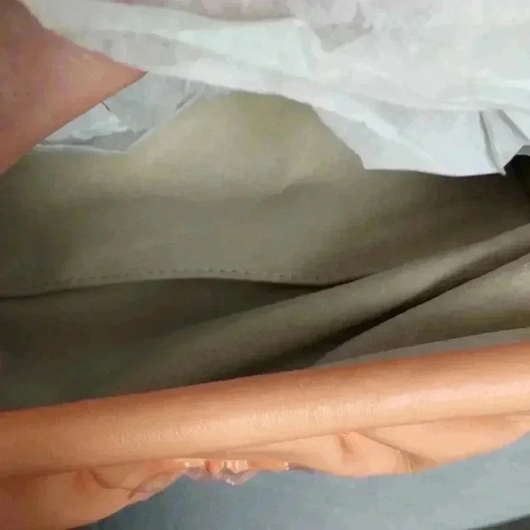 SALE PINKO Maxy Chain Clutch Block Colour Seep Nappa Apricot color RARE - Picture 5 of 10